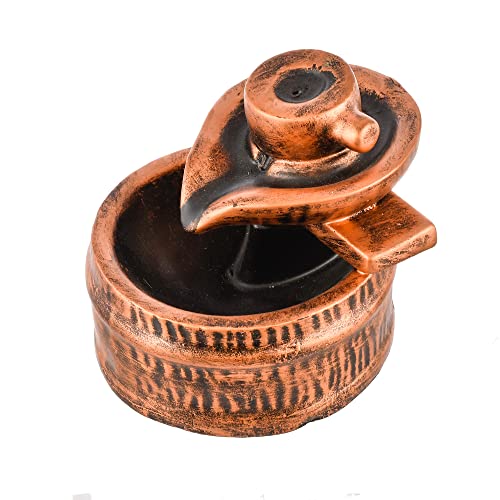 Image of CRAFTAM Polyresin Smoke Backflow Fountain with 20 Free Backflow Cones Showpiece Figurine for Gift (SHIVLING Gold)
