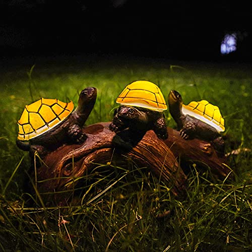 Solar Garden Turtle Statues Light, Outdoor Solar Turtles Decor With 3 Warm Led Lights, Waterproof Figurine Animal Light For Lawn Patio Backyard #TOP5