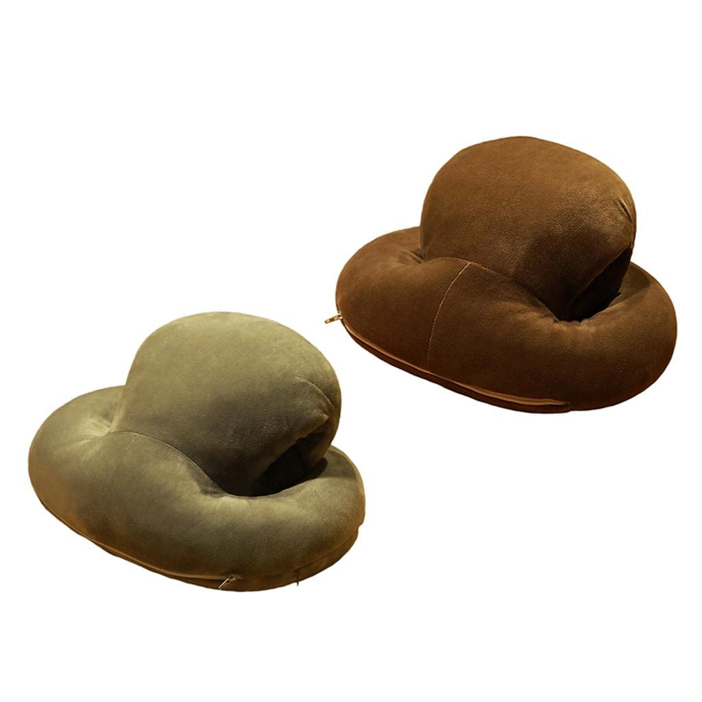 COMBR One-Piece Nap Pillow Lay Sleeping Cushion Easy Storage for Office Gray