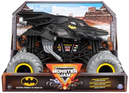 MONSTER JAM - COCHE MONSTER TRUCK BATMAN ESCALA 1:24 METÁLICO - 6067612 - Coches para Niños - Juegos Infantiles - Juguetes Niños 3 años +