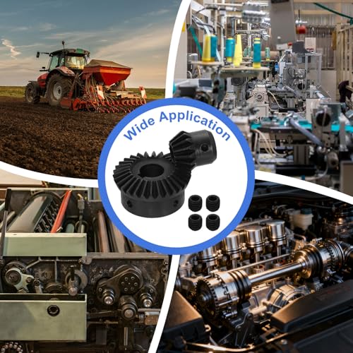 QUARKZMAN 2 Stück Kegelradsatz 1.5 Modul 1:2 (15Z/30Z) Gehärteter Stahl Geradverzahntes Kegelrad 90 Grad Lenkmotorgetriebe (10/14mm Bohrung Mit Nut)