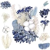 GIFANEO Natürliche getrocknete Blumen,Kunstblumen Klein, Blumen für Handwerk,Künstliche Blumen Deko Blau Blumenköpfe,Hochzeit Blumenarrangements Combo Deko