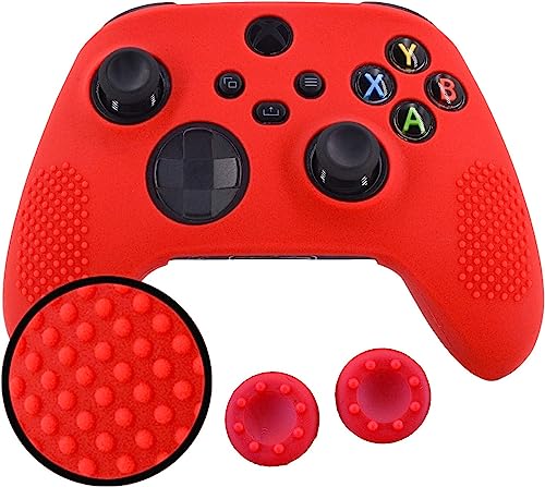 Image of TMG X Series X /S Controller Skin,Anti-Slip Protector Compatible with Xbox Series X /S Controller-Silicone Cover with 2 Thumb Grips Caps (Red)