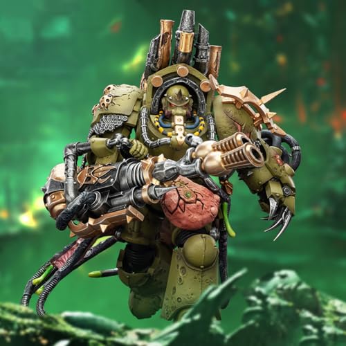 Image of JOYTOY Death Guard Lord of Virulence Warhammer 40K 1 /18 Action Figures Death Guard Lord of Virulence with Power Fist and Twin Plague Spewer 5.59 inch Collectible Model Birthday Gifts, JT02908