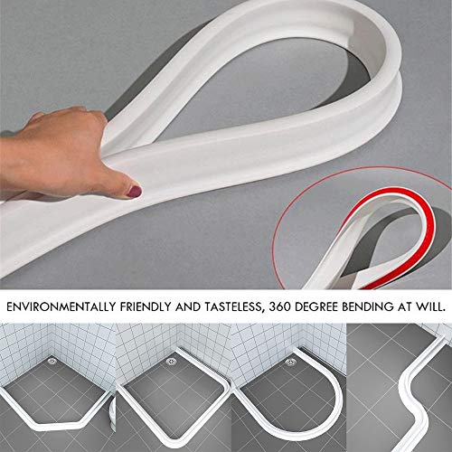 image for Ejoycos Collapsible Bathroom Water Stopper Flood Barrier Rubber Dam Si