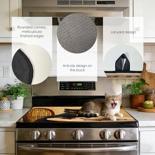 Image of Nuxovilar Black Cat Coffee Stove Cover Diatom Mud 28.65x20.47 In