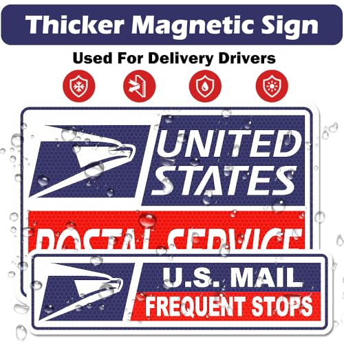 Image of 4 Pack Reflective Rural Mail Delivery Magnets, Professional U.S. Driver Magnetic Signs, Rural Delivery Carrier Magnets Decal Waterproof Magnetic Bumper Stickers - 30 Mil Thicknesses