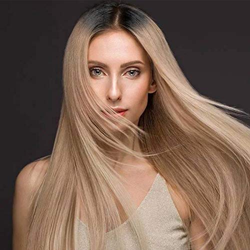 Stamped Glorious long blonde wig ombre blonde straight wig for Women Synthetic Middle Part Long Straight wig for Daily Party Use(ombre blonde)