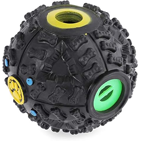 SunGrow Treat Dispenser Toy for Puppies, 4-Inches Diameter with 0.7 Inches Opening for Treats, Slow Feeder, Food Puzzle Ball for Gentle Chewer, IQ Enhancer for Small Dogs and Cats Cover