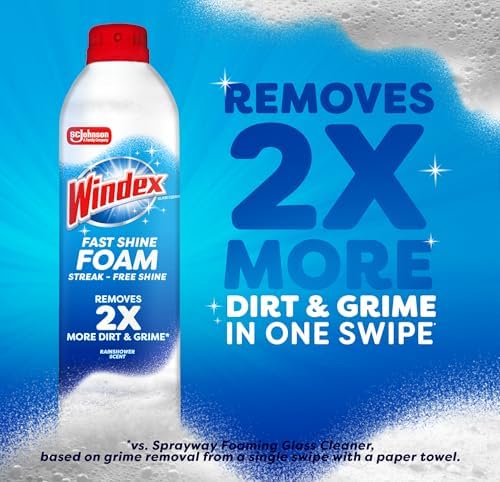 [SnS, AC] $2.04* | 19-Oz Windex Fast Shine Foam Aerosol Glass Cleaner (Rainshower Scent) - image 2