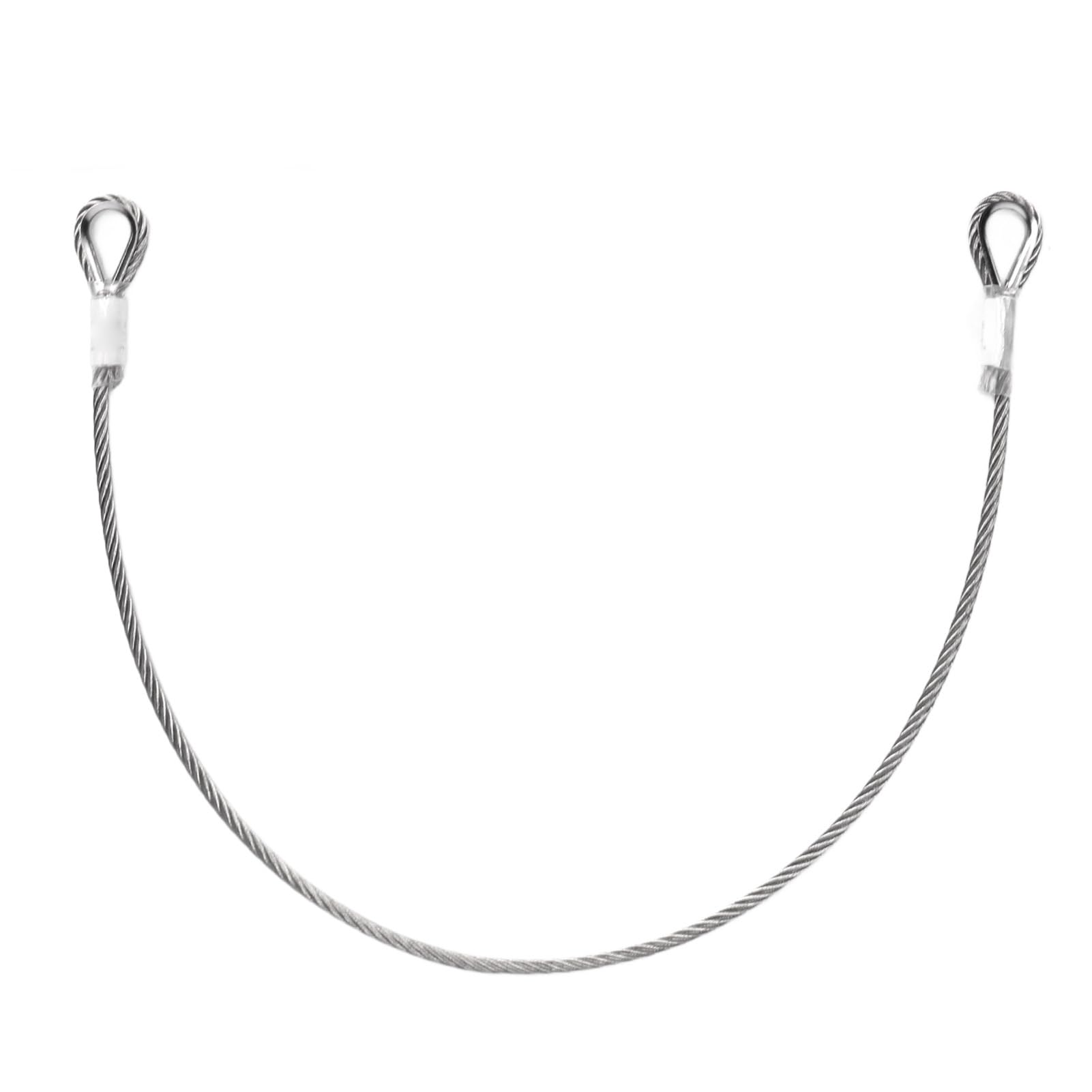 Cable de Seguridad Resistente para Viajes Al Aire, Cable de Bloqueo de Acero de Doble Bucle Duradero, Soporte de Carga de 25 KN, Longitud de 3,28 Pies