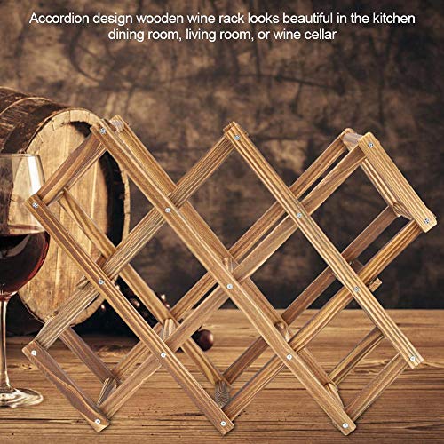 Soporte de vino plegable de madera para 10 botellas miniatura 4