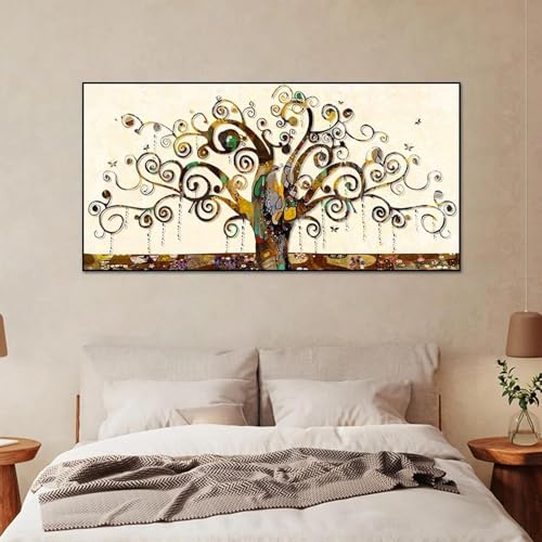 Toile Arbre de la Vie Gustav Klimt de qualité premium avec cadre pour décoration murale chic