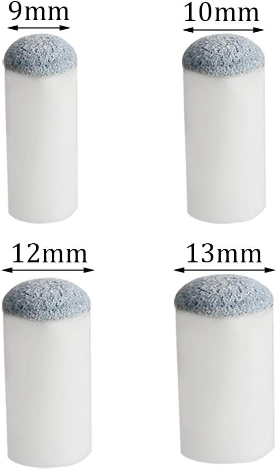 pengxiaomei 40pcs Slip On Pool Cue Tips Replacement Billiard Cue Tips 4 Sizes Slip-On Cue Tip(9mm/10mm/12mm/13mm, Each Size 10pcs) : Sports & Outdoors