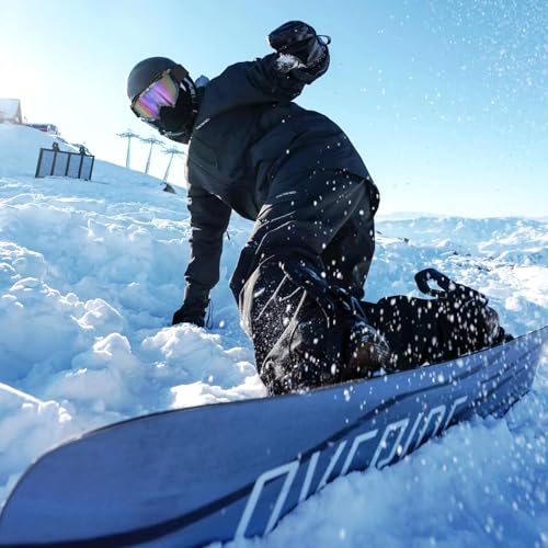 Hisdricus - Skibrille Damen - Skibrille Herren - Motocross Brille, TPU-Material, Farbiges Spiegelglas, Komfortable Schaumstoffpolsterung, Ideal für Ski, Snowboard und Motorradsport (Schwarz-Weiß)