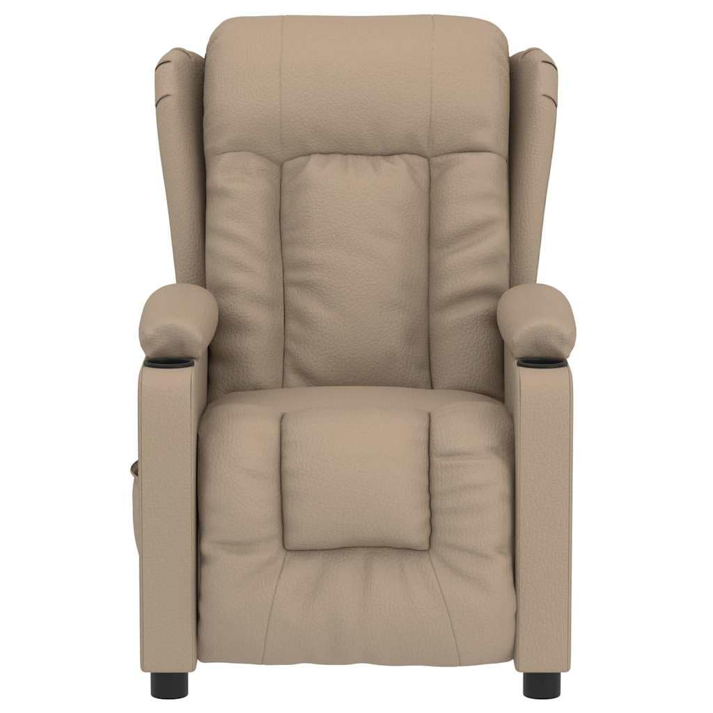 Fauteuil relax électrique en cuir synthétique marron cappuccino avec 3
