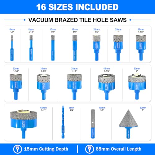 ZNXIMER 16 Pcs Vacuum Brazed Kit