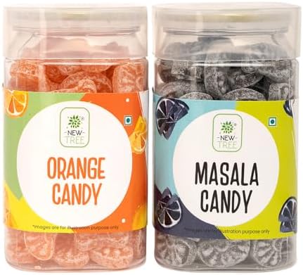Hoots Candy Combo Pack Of Of Orange Candy & Chatpata Masala Candy Combined Weight 360 Grams Ii Flavoured Sugar Candyii Sweet & Chatpata Candy Pack 2Ii