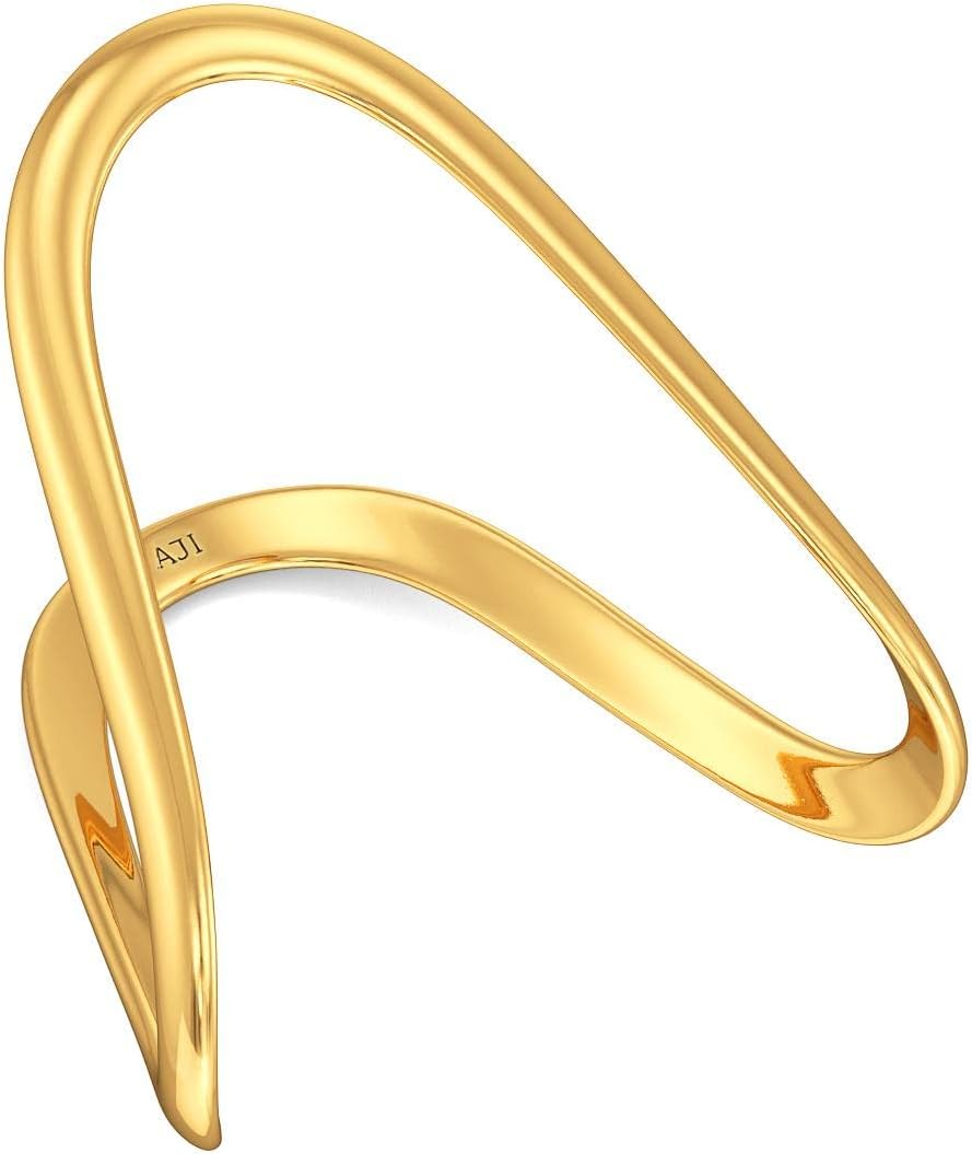 22 KT Purity | HUID & BIS Hallmark | Gold V-shaped Dainty Designer Ring For Women