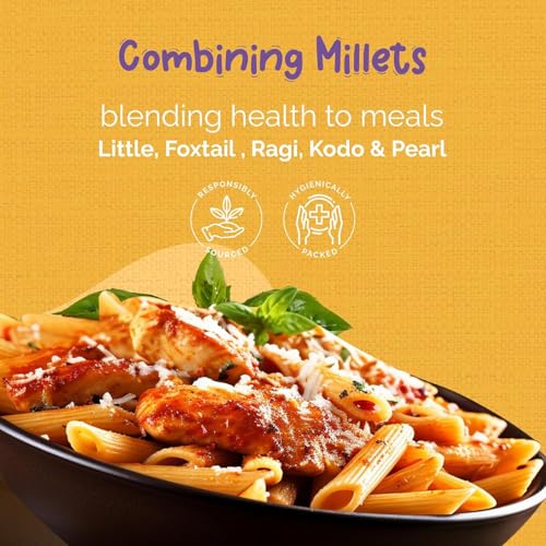 Image of Milletry | Multi Millet Pasta | No Maida | Foxtail, Little, Kodo, Pearl, Ragi & Wheat | High Fiber & Protein | Penny Pasta (175gm (Pack of 2))