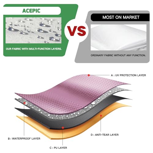 Acepic Pack de 4 Paredes Laterales para Carpa 3x3m, Paneles Laterales Impermeables de Tela Oxford 210D para Cenador Plegable, Protección Solar y Privacidad para Jardín, Camping y Eventos, Caqui - imagen 2