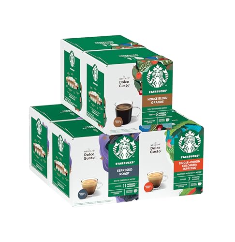 STARBUCKS Paquete Variado Black Coffee de Nescafé Dolce Gusto, Cápsulas de Café 6 x 12 (72 Cápsulas) - Exclusivo de Amazon, Black Cup Variety Pack (House Blend)