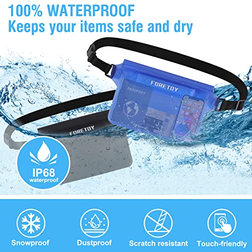 FORETOY Bolsa Impermeable 2 Pack, Riñonera Impermeable al Agua con cinturón Ajustable, Bolsa estanca Impermeable IP68 para Deportes Acuatica, Playa, Natación, Conducción, Kayak, Mar etc - imagen 2