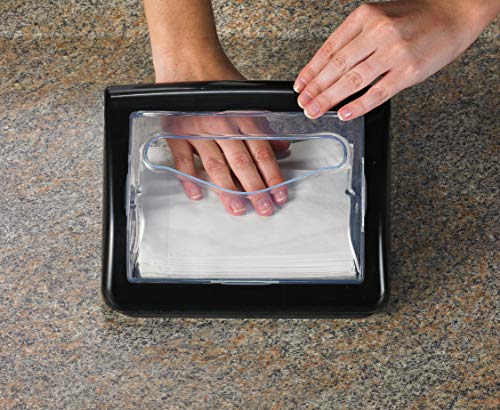 San Jamar H2005Clbk Venue In-Counter Napkin Dispenser, Fullfold, 7" X 5.5" X 20", Clear/Black #TOP7