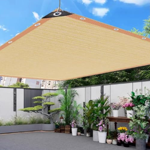 Malla de sombra para patio beige de 3x6 m que refresca tu jardín este verano 2