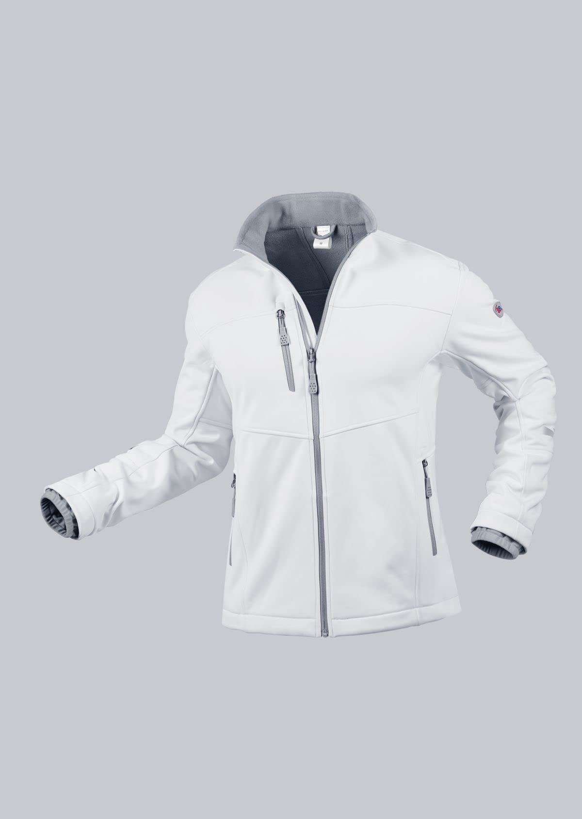 BP 1696-571-21-S Herren-Softshell-Jacke, Stehkragen, Frontreißverschluss, 255,00 g/m² 100% Polyester, weiß, S