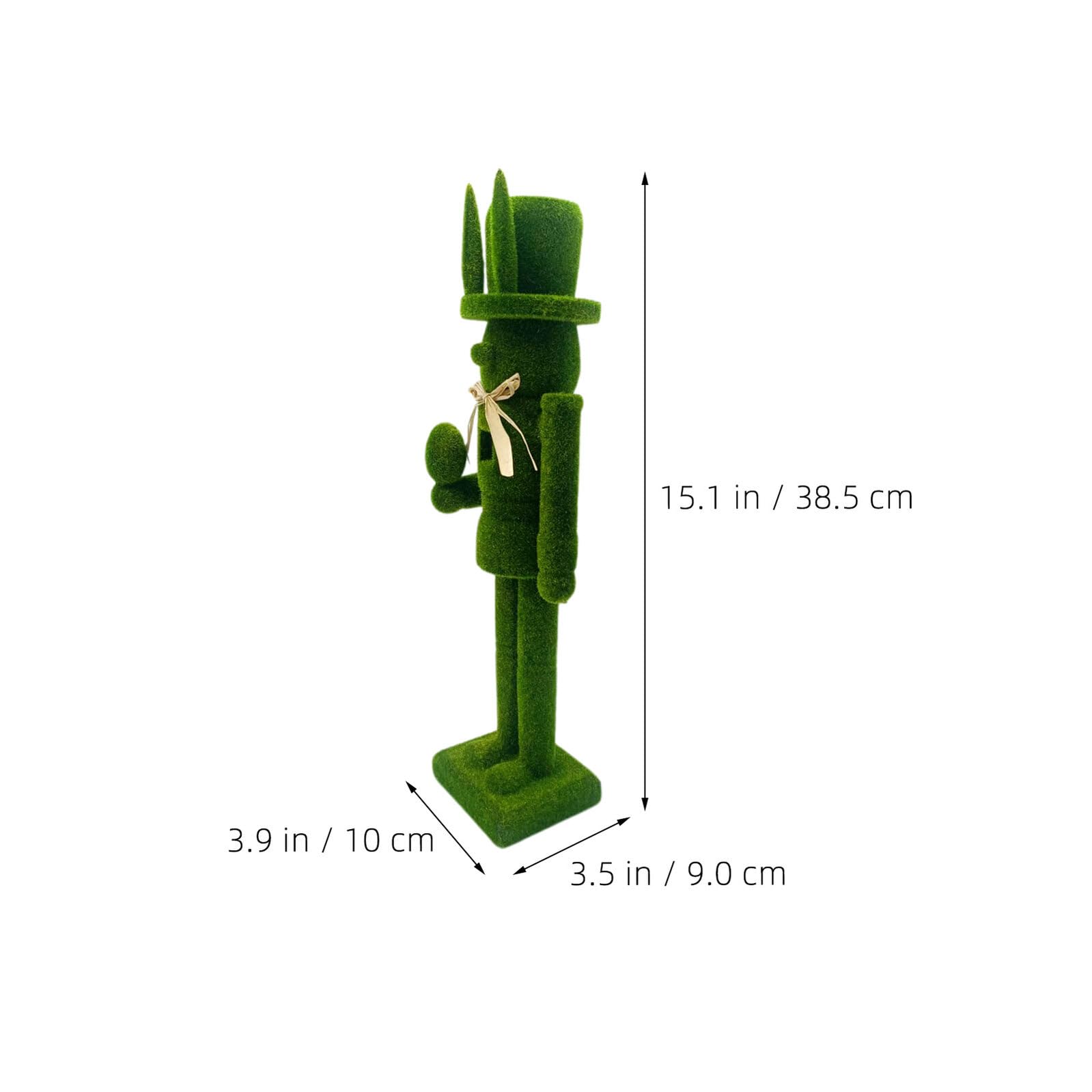 Cabilock Beflockte Holz-Nussknacker-Figur Hase Festliche Frühlings- und Weihnachtsdekoration für Tisch Kaminsims Regal Vielseitige Langlebige Sammlerfigur als Geschenk und Heimdeko