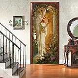 VIRANDA 3D Door Wall Stickers Self-Adhesive Murals Jesus-Peel and Stick Door Decals Removable PVC Waterproof Door Wallpaper Art Decor for Door Decoration 30.3x78.8 inch