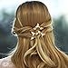 Yean Leaf Bride Wedding Hair Pins Gold Pearl Bridal Hair Pieces Hair Accessories Party Hair Clips for Women and Girls (Pack of 3)