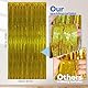 WD&CD Lametta Vorhänge Gold，3 Stück 1x2m Metallische Glitzervorhang Fringe, Glitzer Folien Fransen für Party Deko, Geburtstag Deko, Hochzeit Deko, Happy Birthday Deko, Baby Shower Deko