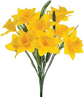 FloristryWarehouse Artificial Daffodils bunch 14 stems of bright yellow spring flowers 40cm