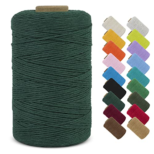 LEREATI Macrame Cord 1mm x 390m Butchers String Cotton Rope Thin Macrame Rope Yarn