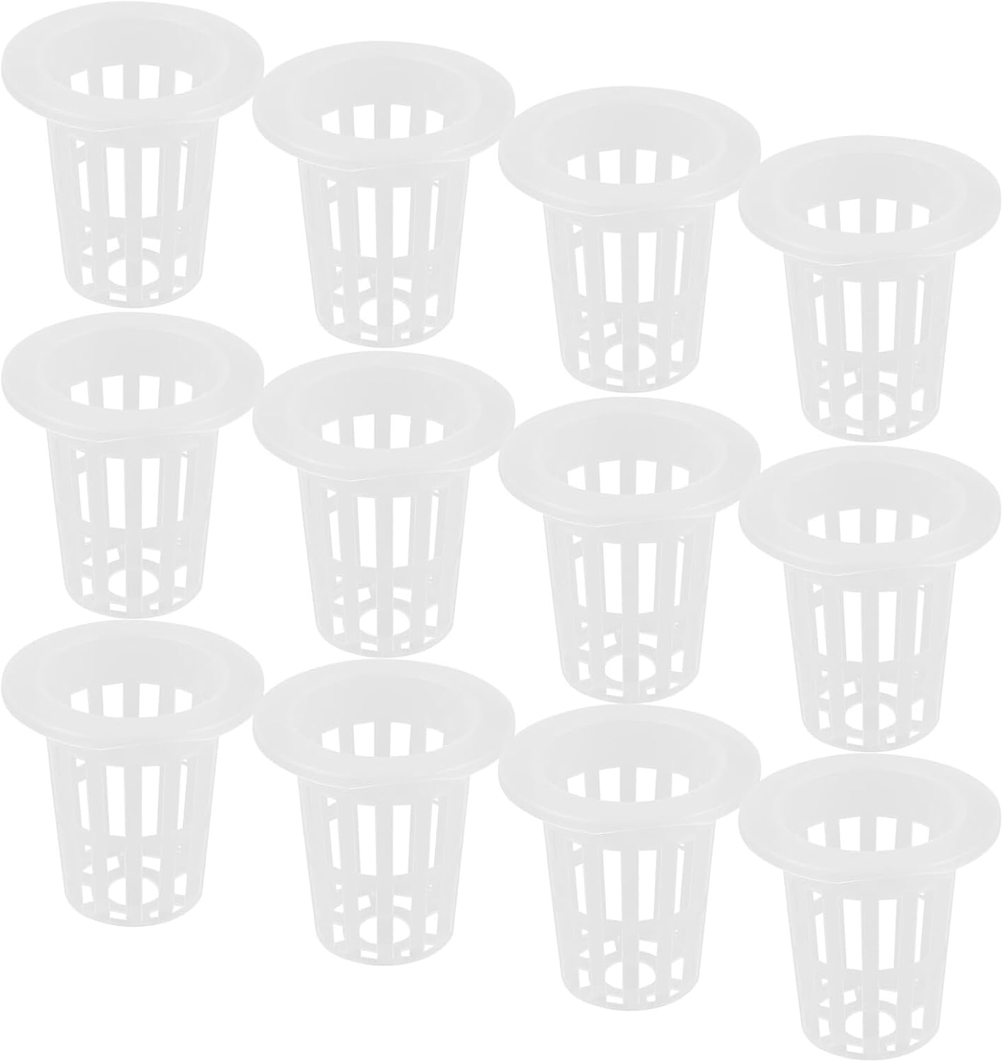 Operitacx 12pcs Hydroponic Planting Baskets with Semi- Plastic Mesh Net Cups for Indoor Balcony Gardening and Fish Tank Aquaponics Growing