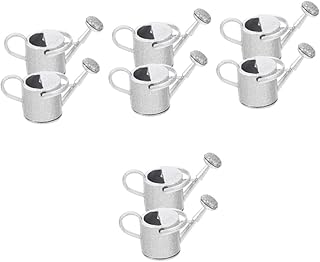 Toddmomy 8 Pçs Lata Regador Jarro De Brinquedo Realista Folha De Ferro Chaleira De Prata Para Crianças Regador Em Miniatura Ferramentas De Jardim Mini Regador Regador Brinquedos Balde De