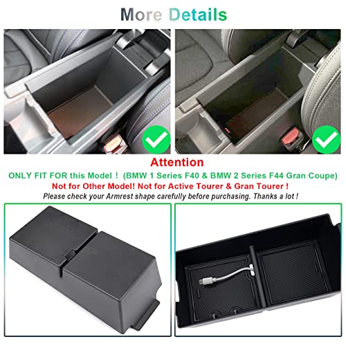 GAFAT Compatible with BMW 1 Series F40 Series 1 F40 / 2 Series F44 Gran Coupe Series 2 F44 2020-2023 Centre Console Storage Box, 1 Series F40 2019 Armrest Organiser Tray Glove Box