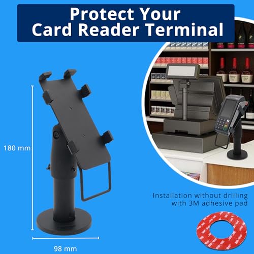 POS VALLEY- Ergonomischer Halter für Ingenico iCT 220/250 Zahlungsterminal - POS-Stand für EC-Terminal mit Griff, 180° Drehung, 45° Neigung, Befestigung mit Schrauben oder Klebepad