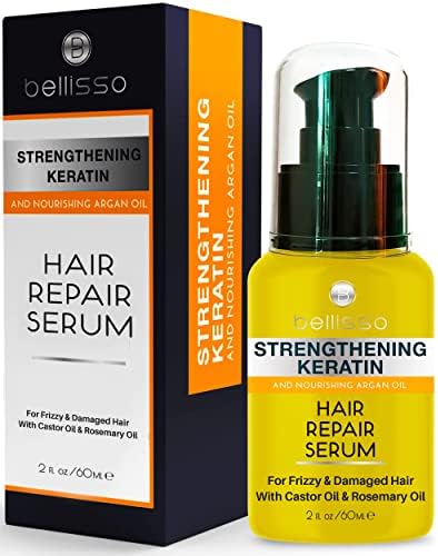 Keratin Hair Serum - Heat Protection Treatment and Anti Frizz Control - Protectant Oil and Straightener for Frizzy and Damaged Split Ends - Smoothing Products for Shine, Advanced Care for Women