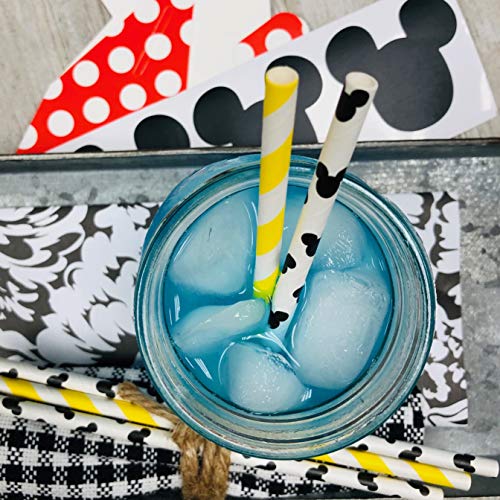 Pitillos de Papel Mickey Mouse 7.75in Paquete x100 miniatura 6