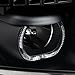 AKKON - For Silverado Black Exclusive Halo Projector SMD DRL LED Headlights Driver + Passenger Side Pair