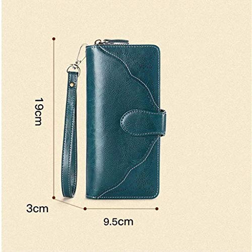 Leather Wallet ， Slim Wallet Leather Zipper Clutch Bag Multi-Function Card Package Coin Bag with Ladies Wrist2