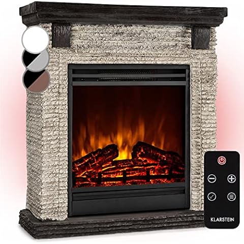 Klarstein Elektrokamin, Elektro Heizungen für Wohnzimmer & Innenräume, Elektrischer Kamin mit LED Flammen, Kamin mit Fernbedienung, Elekroofen-Kamin, Automatische Temperaturregelung, Heizung 1800 W Cover