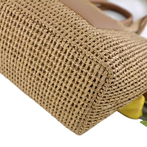 Image of Epsion Women Straw Bag Summer Beach Tote Handbag Woven Shoulder Purse Large Rattan Shoulder Bag for Vacation, A-beige, E-YJJ-24CB03-A-beige