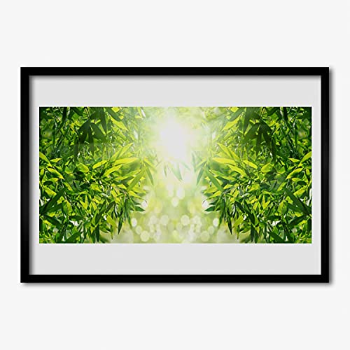 Photo cadre en MDF 70x50 feuilles de la nature Tulup pour habiller un grand mur vide de salon