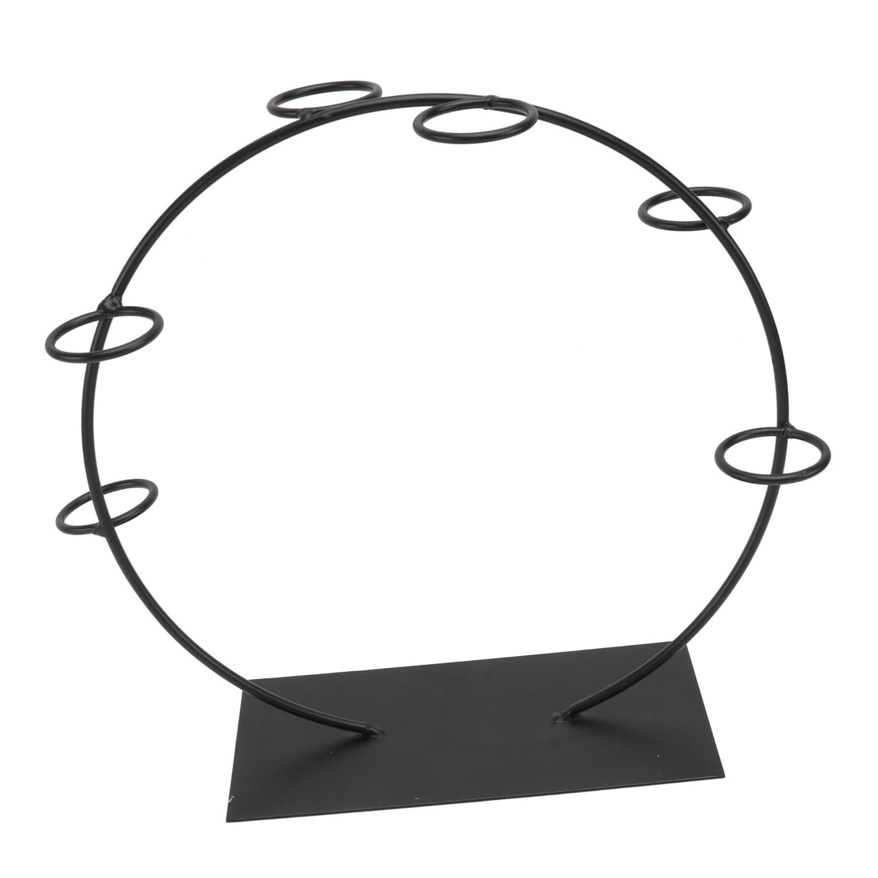 Supporto Espositore Dessert 6 Scomparti in Metallo Nero per Matrimonio | Base Piatta Stabile da Tavolo, Forma Circolare, Adatto a Pasticcerie e Servizio Gelati