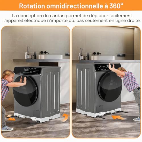 Socle lave linge universel taille ajustable 42-69 cm