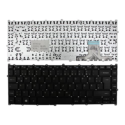Clavier pour Ordinateur Portable Allemand Noir Clavier Remplacement Samsung NP910S5J-K02DE PC